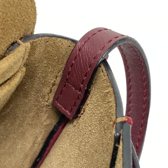 LOEWE Mini Gate Bag - Raspberry Wine Soft Grain Calfskin Shoulder Bag - Picture 11 of 15